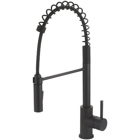 Olympia Single Handle Pre-Rinse Spring Pull-Down Kitchen Faucet in Matte Black K-5090-MB